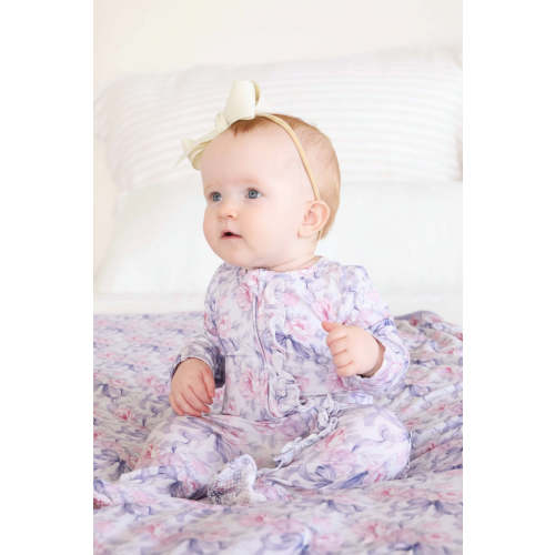 Leighton's Lavender Ruffle Zipper Footie | Caden Lane