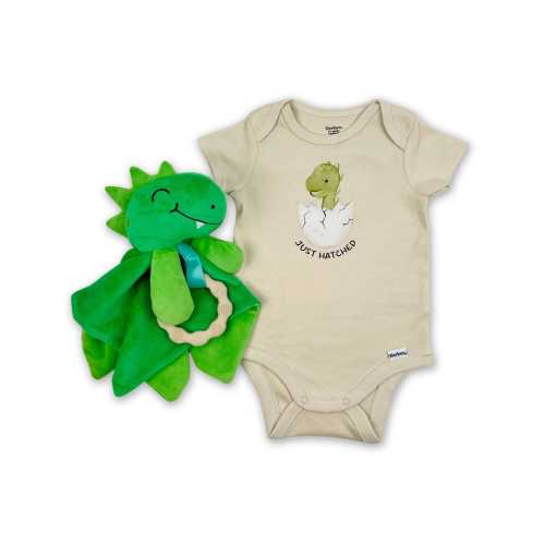 Dinosaur Lovey & Just Hatched Onesie® Gift Set: Baby Boy Gift