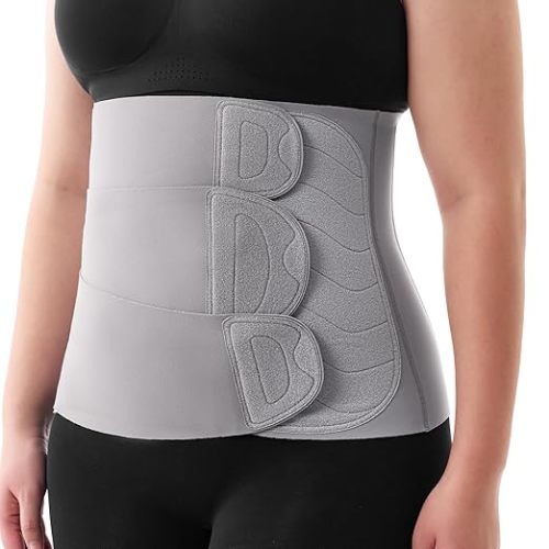 Momcozy Ergowrap Postpartum Belly Band for C-Section Recovery and Vaginal Birth, Abdominal Binder with 3D Lifting & Ergonomic Back Support, Seamless Belly Wrap Shapewear for Post Surgery Recovery