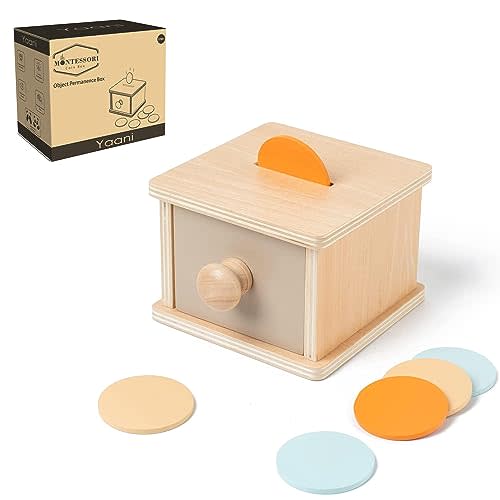 YAANI 2-in-1 Ball and Coin Drop, Object Permanence Box, Montessori Coin Box, Montessori Toys for 1+ Year Old, Baby Toys 6-12 Months, Baby Gifts