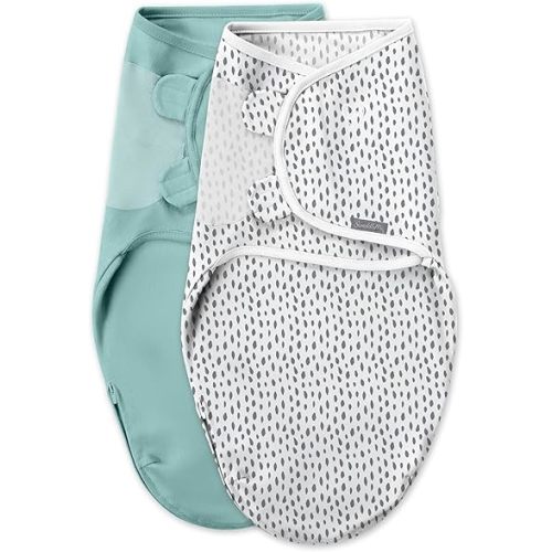 SwaddleMe by Ingenuity Easy Change Baby Swaddle in Size Small/Medium, 0-3 Months, 7-14 Pounds, 3-Pack with Easy Change Zipper - Snow Leopard