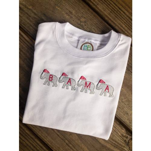 Embroidered Bama Elephant Short Sleeve Onesie 0-3 Months