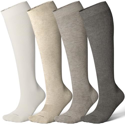 LEVSOX Viscose Made from Bamboo Compression Socks for Pregnant Women 20-30 mmHg Knee High Cute Mens Supports Socks for Travel