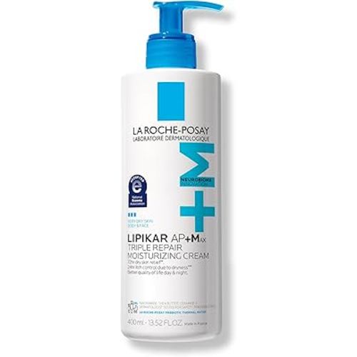La Roche-Posay Lipikar AP+MAX Triple Repair Moisturizing Body Cream | Face & Body Lotion for Dry Skin with Shea Butter & Niacinamide | Gentle Moisturizer for Very Dry, Rough & Sensitive Skin
