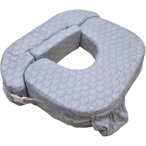 My Brest Friend Twin Nursing Pillow - Enhanced Comfort with Slipcover - Ergonomic Breastfeeding Pillow for Ultimate Support - Adjustable Nursing Pillow with Handy Side Pocket, Horizon