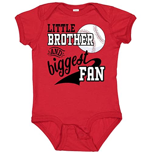 inktastic Little Brother and Biggest Fan- Baseball Family Fan Baby Bodysuit