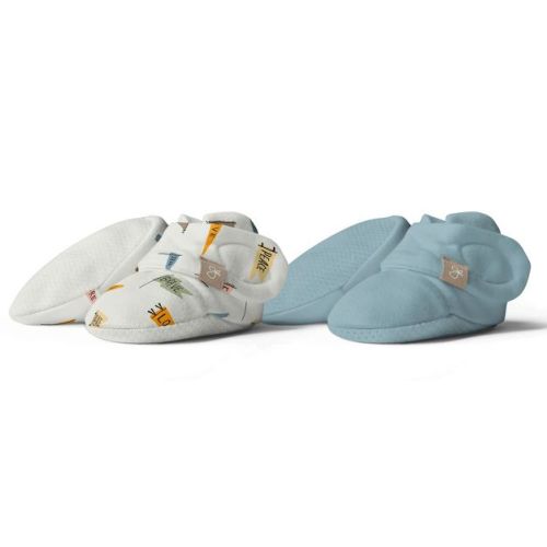 Goumi Stay On 2-Pack Baby Boots - Stripe Gray + Midnight 0-3M