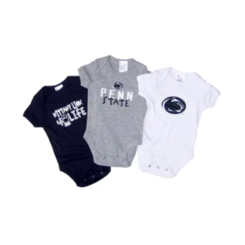 Onesie Champion Bodysuit 3 Pack Penn State Navy Gray White