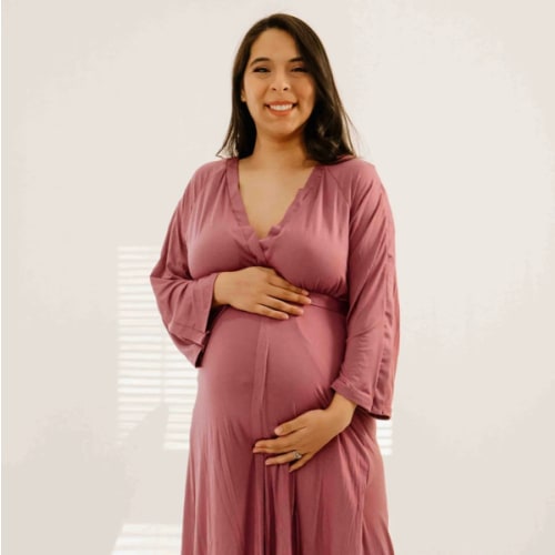 Amelia Labor & Postpartum Gown in Dusty Rose – Lila