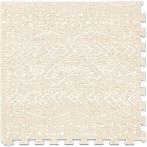 Lillefolk Baby Play Mat for Floor – 4x6ft Beige | Soft Non Toxic Premium EVA Foam Tiles for Tummy Time, Crawling & Playroom – Waterproof Interlocking Floor Mat for Babies & Toddlers (6 Tiles)