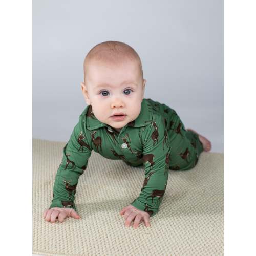 Long Sleeve Polo Romper - Whitetail Deer – Goosies