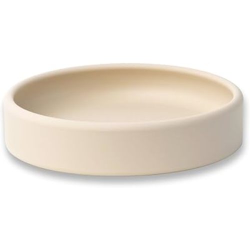 APLAINR Solid Plate, Weighted Baby Toddler Plate, Silicone Plates for Baby, No-Division Kid Plates, Microwave & Dishwasher Safe Silicone Plate for Toddlers, No BPA, Oat Cream