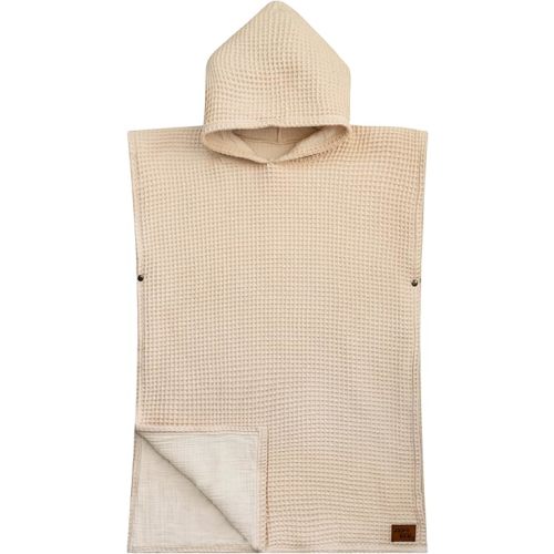Jade&Kai Hooded Towel for Babies + Toddlers | Snaps into a Poncho | Organic Cotton Waffle | Lighweight and Absorbent | Bath, Beach, and Pool | Multiple Colors (Small (0-3 Yrs), Cloud)