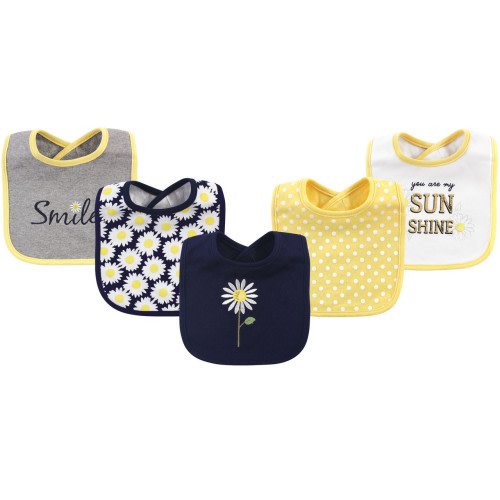 Hudson Baby Cotton Bibs, Daisy