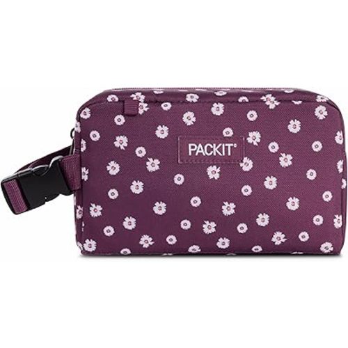 PackIt Freezable Snack Box, Ditsy Daisy Plum