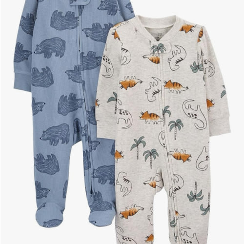 Simple Joys by Carter's baby-boys 2-pack 2-way Zip Cotton Footed Sleep and Play