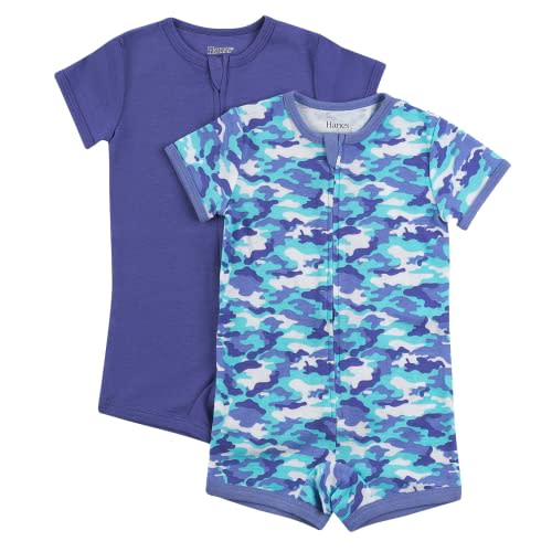 Hanes Baby Rompers, Ultimate Zippin Short Sleeve Romper for Boys & Girls, 2-Pack