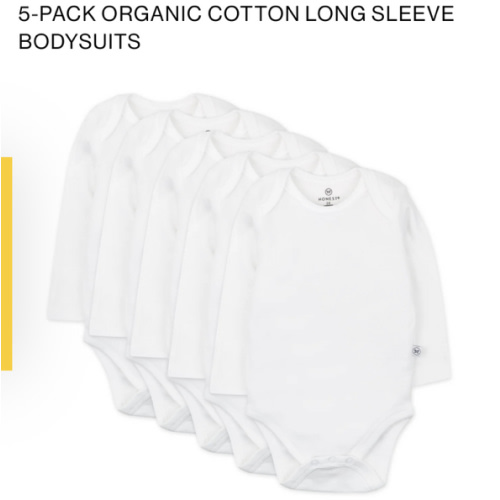5-Pack Organic Cotton Long Sleeve Bodysuits | Honest Baby Clothing