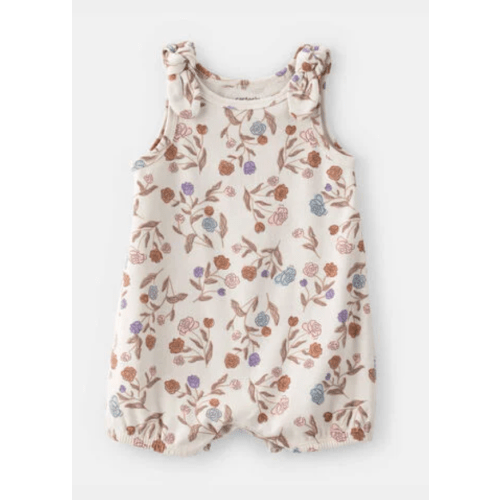 Baby Girl Floral Sleeveless Romper - Ivory | Carter's