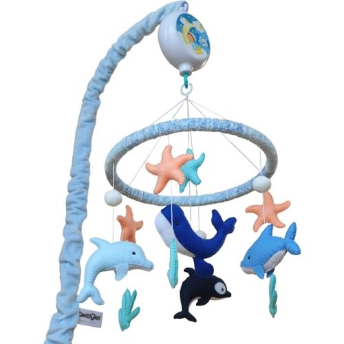 Ocean Baby Mobile for Crib | Sea Creatures Crib Mobile for Boys & Girls | Musical Baby Crib Mobile with 12 Lullabies | Under The Sea Nursery Decor Gift