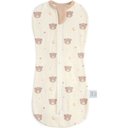 Baby Swaddle 0-2 Months, Cotton Arm-In Zipper Sleep Sack, Wearable Blankets Wrap for Newborn Infant Girls and Boys (Bear, Pack of 1)