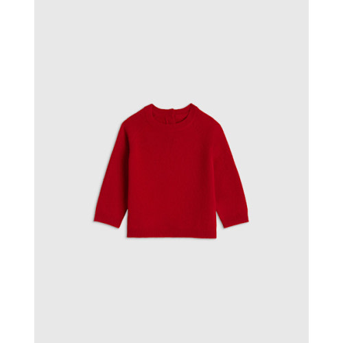 Mongolian Cashmere Crewneck Sweater - Baby in Rich Burgundy