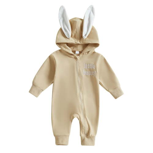 Gubotare Boy Clothes Baby Boy Girl Western Clothes Romper Jumpsuit Long Sleeve Zipper Bodysuit One Piece Fall Winter Outfit 0 3 6 9 12 18 24 Months (Khaki,0-3 Months)