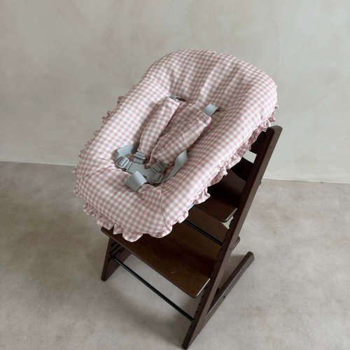 Blush Gingham Newborn Cushion – Greyfox Designs