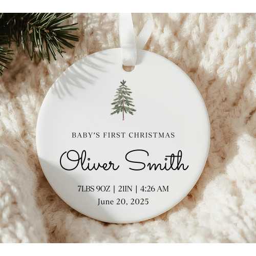 Personalized Baby's First Christmas Ornament 2023, Baby Stats First Christmas Ornament, Birth Stats Ornament, Baby Christmas Keepsake