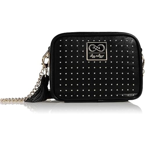 Chelsea + Cole for Itzy Ritzy Crossbody Diaper Bag - Includes 6 Pockets, Changing Pad & Tassel – Black with Sweetheart Print