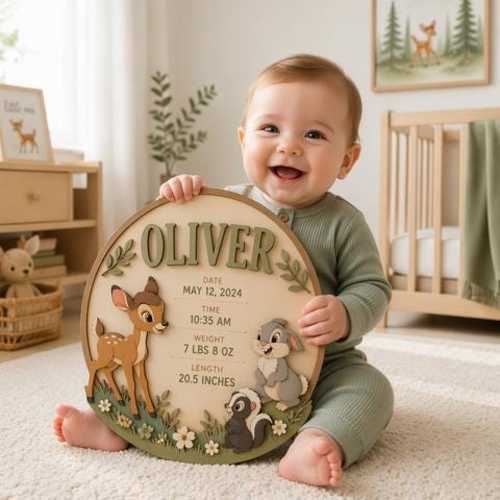 Personalized Disney Nursery Wood Sign, Disney Bambi Nursery Room Decor, Custom Disney Wooden Sign Decor