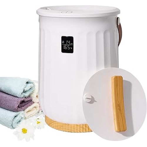 Large Towel Warmer for Bathroom, Luxury Heated Towel Warmer Bucket for SPA, Auto Shut Off, Fits Up to Two 40"X70" Oversized Towels, Bathrobes, Blankets, PJ's and More, Best Ideal Gifts - White, 20L