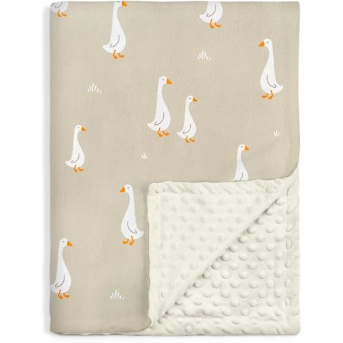 Goose Minky Blanket 30 x 40 Inches, Gift for Christmas Birthday