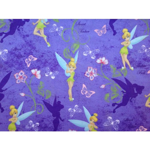 Travel Pillowcase / Child Pillowcase / Tinkerbell with purple background