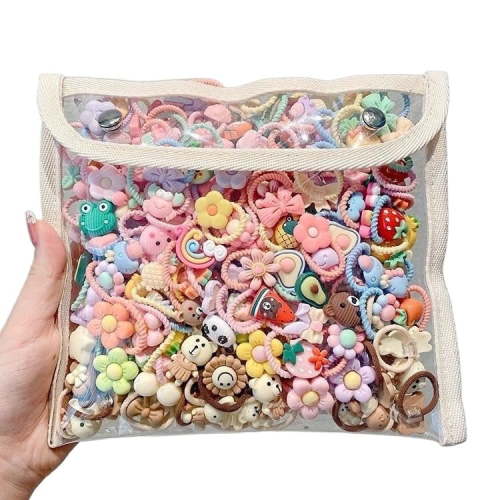 100Pcs Baby Hair Ties Cute Elastic Hairbands No Damage Multicolor Small Ponytail Holders for Baby Girls Toddlers Kids(Random Styles)