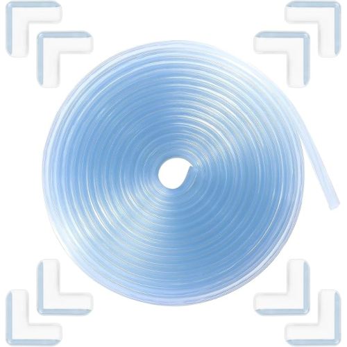 Edge Corner Protector Baby Proofing 12ft (3.7M) with 8 Corners, Clear Soft Corner Protectors Baby Proof, Furniture Corner Guard & Edge Safety, Edge Protector for Table and Fireplace