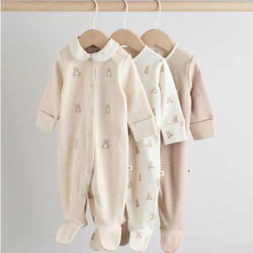 Buy Neutral Collar Baby Sleepsuits 3 Pack (0-2yrs) from Next USA