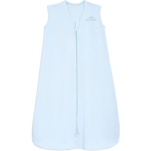 HALO SleepSack, 100% Cotton Wearable Blanket, Swaddle Transition Sleeping Bag, TOG 0.5, Baby Blue, Small, 0-6 Months