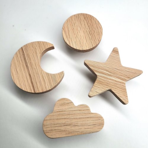 Wall hook made of untreated oak wood (sun moon star cloud) coat hook wardrobe bedroom bathroom children&#39;s room decoration gift