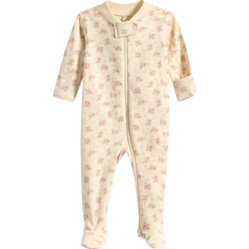 Floral Organic Cotton Zip Footie, Newborn