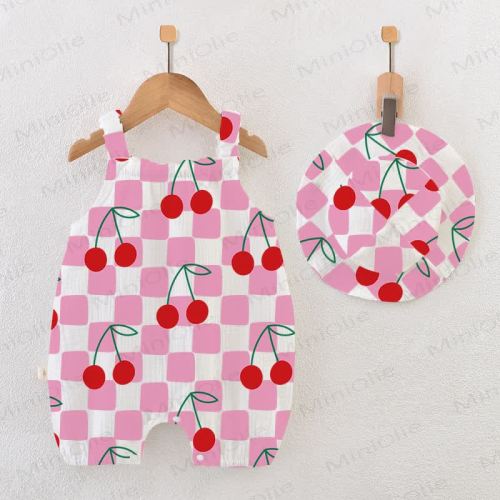 Baby Cherry Romper with Hat