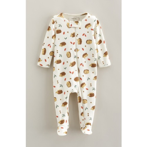 Print Zip Cotton Footie