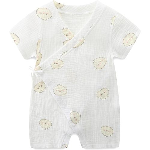 Baby Kimono Robe Romper with Traditional Korean Design Prints 100% Cotton 6-12 M Dumplings