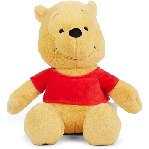 Disney Official Winnie The Pooh Soft Toy for Kids, Cuddly Character with Fuzzy Texture and Embroidered Details, Flexible Ears, Plushy Suitable for All Ages, Measures 15 Inches (10 inches Sitting)