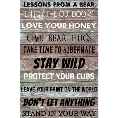 NOETE Rustic Bear Decor Metal Tin Sign Funny Bear Advice Wall Art for Home, Cabin & Office Vintage 12x16 Inch Country Decor