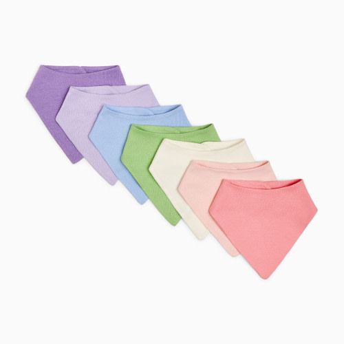 Small Story Organic Cotton Bandana Bib (7 Pack) - Soft Rainbow, One Size