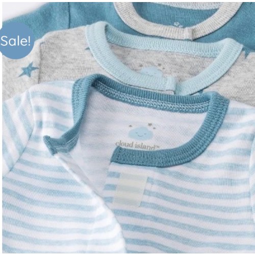 Find Your Baby Boys' 3pk Basic Romper - Cloud Island™ Sky Blue Preemie Outlet Bargains at Little Luxe Store United States of America.