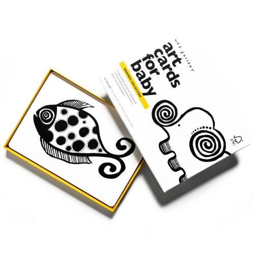 Wee Gallery Art Cards for Baby - Original Collection | High Contrast Black & White Card Set for Visual Stimulation, Tummy Time & Playtime