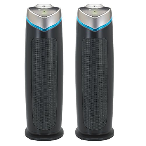GermGuardian HEPA Air Purifier - Large Room Air Purifier for Bedroom, Office, Dorm, and Home - Filters Pet Dander, Dust, Pollen, Smoke, Scents - AC48252PK - 22" Tower - Gray - 2-Pack