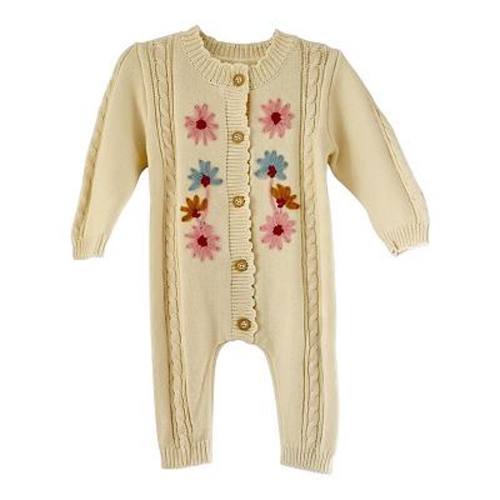 Baby Girls Spring Floral Knit Romper